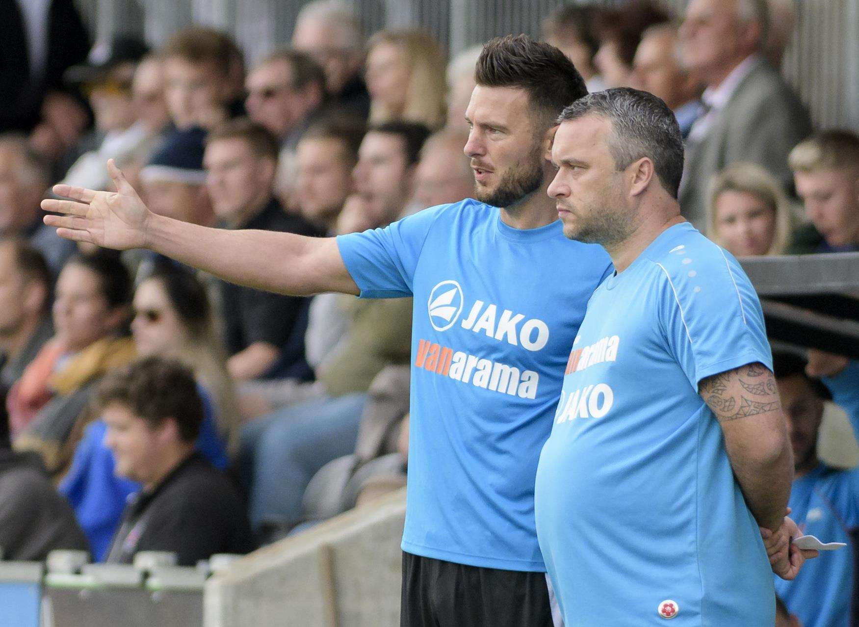 Dartford joint-managers Jamie Coyle and Adam Flanagan Picture: Andy Payton