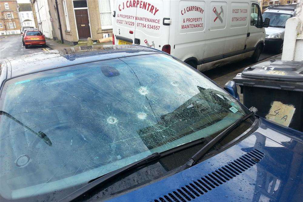 Mr Ivanov's car windscreen was damaged, costing him £350 to replace.