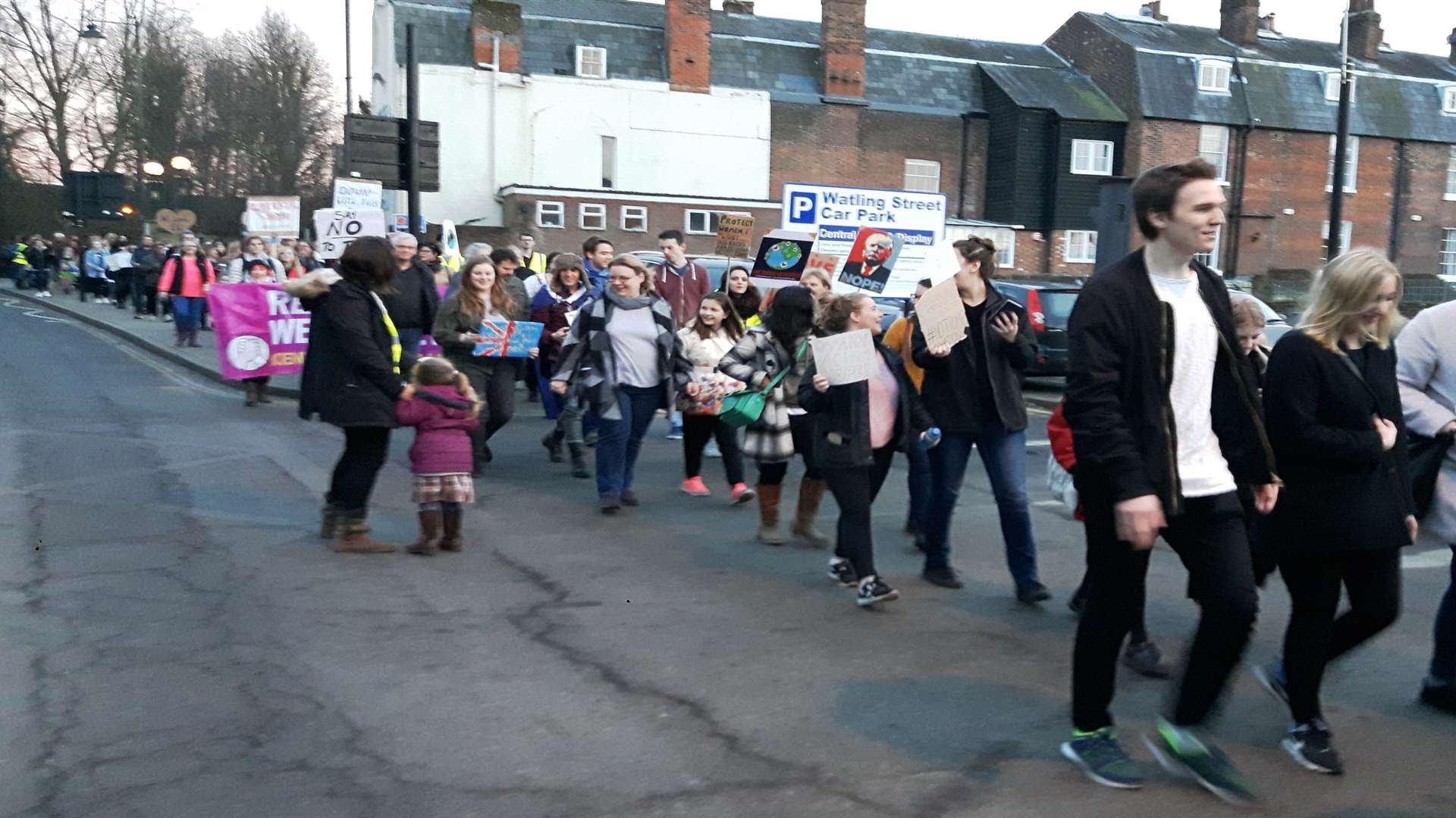 The protesters in Watling Street.