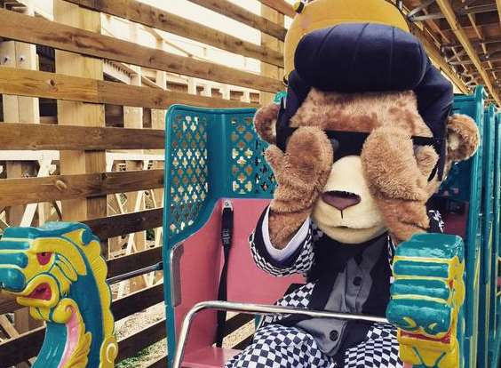 Teddy was a bit nervous before his rollercoaster ride. Picture: Dreamland