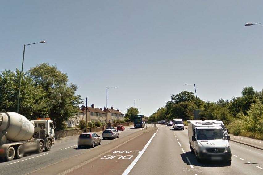One lane of the A20 London Road is closed for emergency repairs.