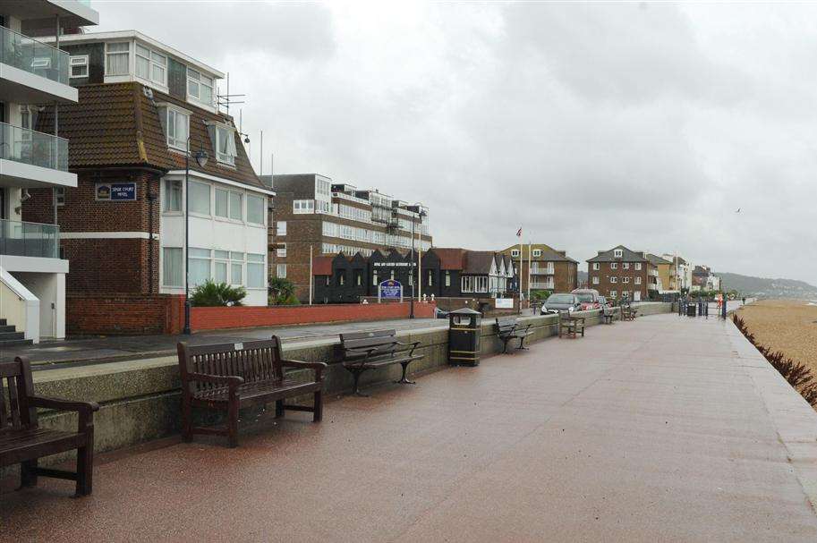 West Parade, Hythe - where an unidentified woman helped as John Ashby collapsed