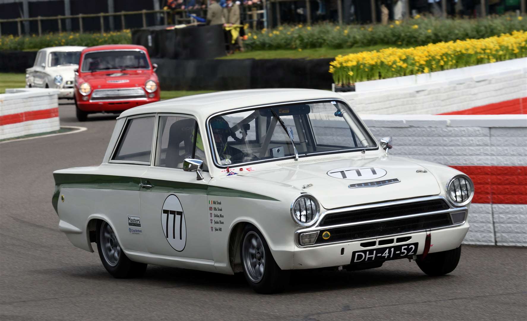 Cranbrook's Ollie Streek, finished eighth in the Jim Clark Trophy race, in his Lotus Cortina, sharing with Jake Hill. Picture: Simon Hildrew
