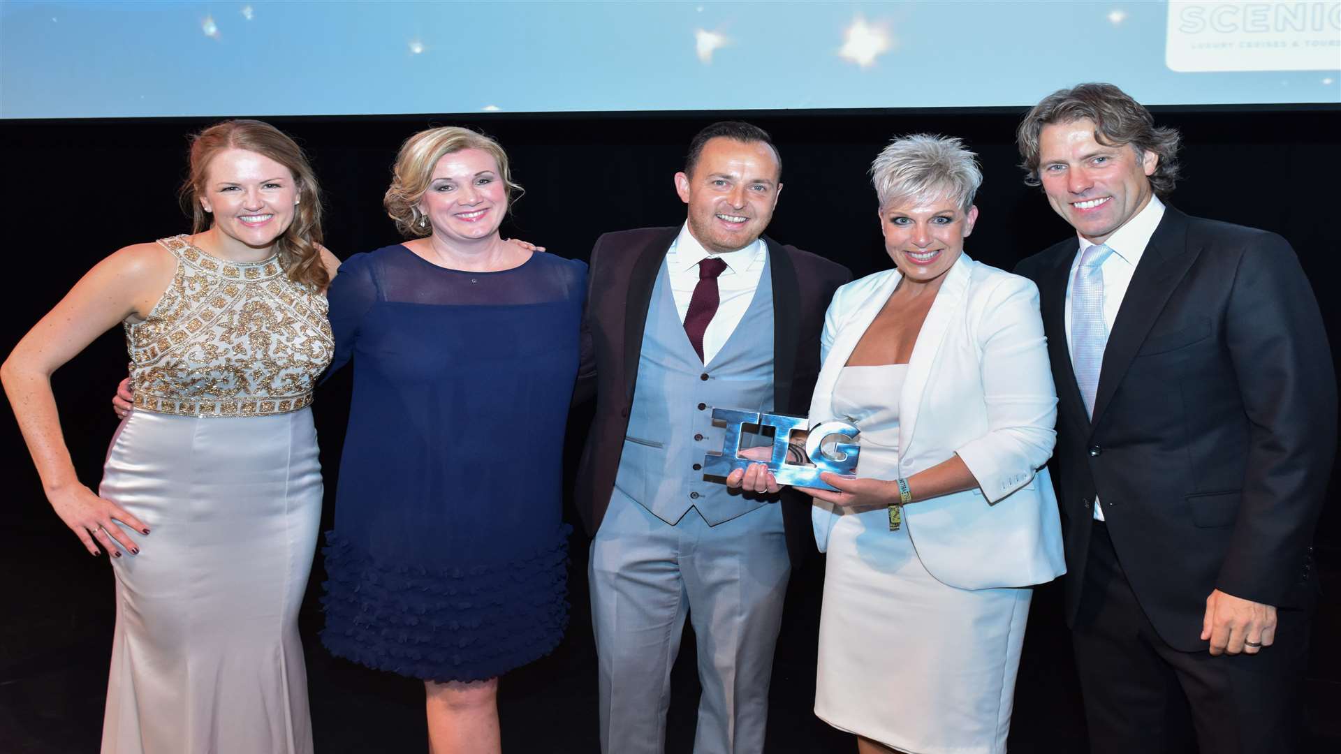 Pippa Jacks of Travel Trade Gazette, Angela Sloan of Scenic & Emerald Waterways, Ashley Close from Holiday Extras, Lindsay Garvey-Jones from Holiday Extras and John Bishop
