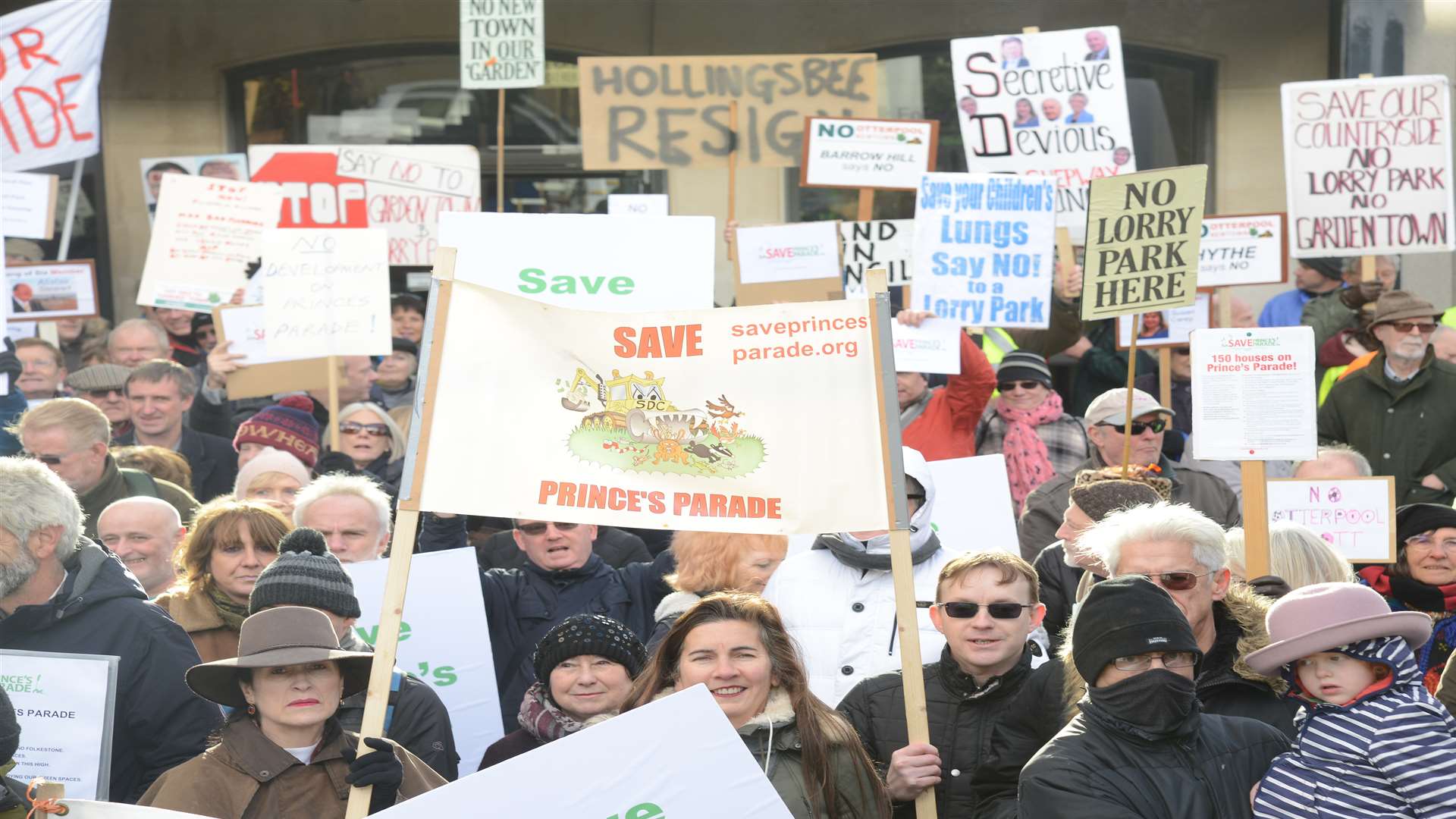 Protest march against development in Shepway held in December at the Civic Centre in Folkestone