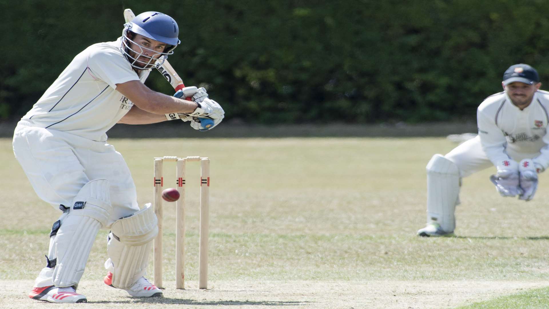 Hartley's Nick Hendrie in action during his innings of 55 against Bromley on Saturday Picture: Andy Payton