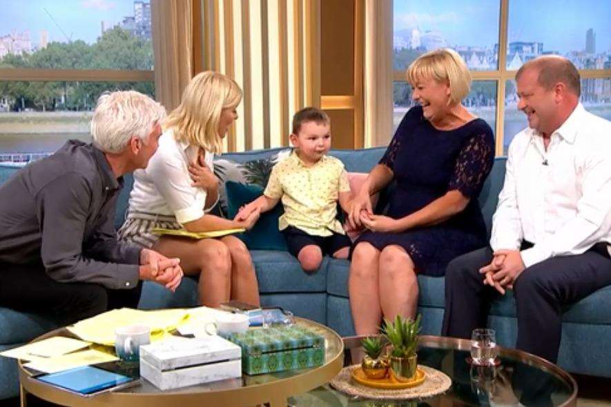 Tony, now aged three, on ITV’s This Morning