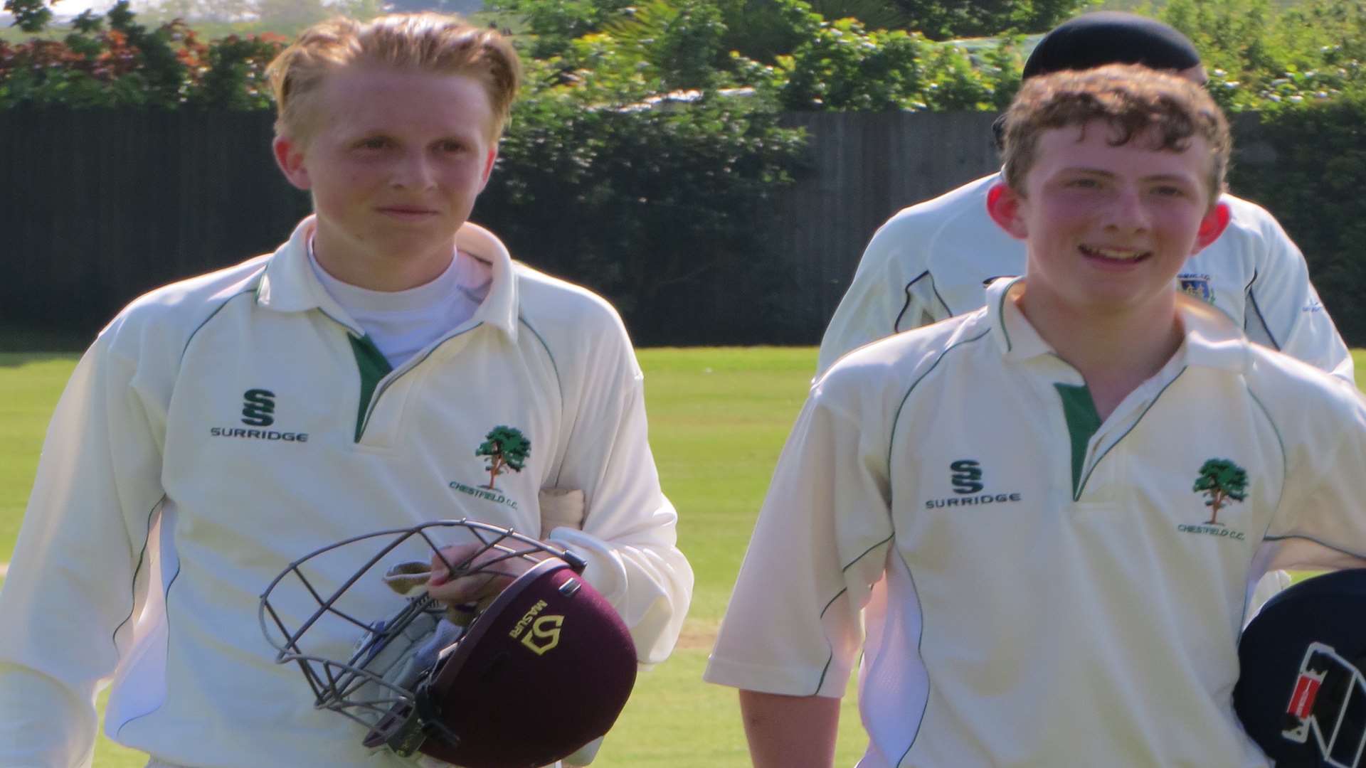 Ben Carpenter-Friend, right, and Tom Barton put on 337 not out for Chestfield 2nds against Harvel Picture: Laura Friend