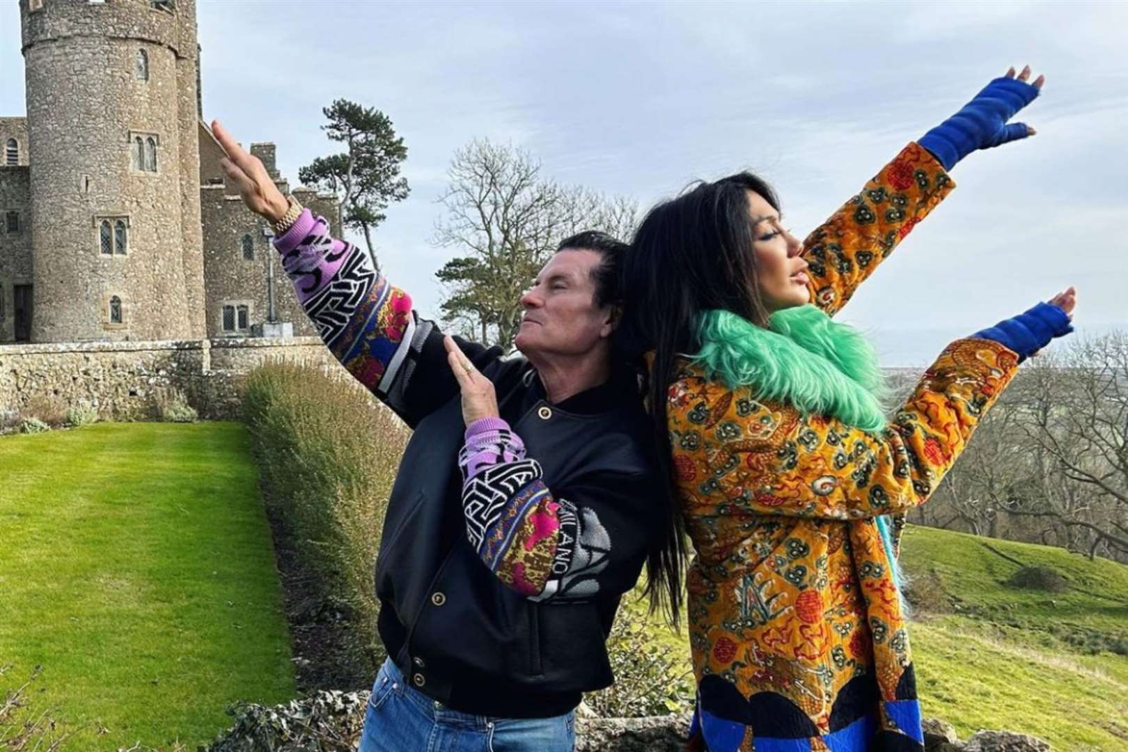 On February 2 the couple posed in front of the castle saying "House hunting in England". Picture: Instagram