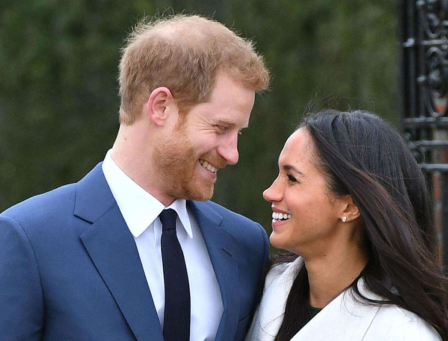 Prince Harry and Meghan Markle after announcing their engagement. Picture: Dominic Lipinski/PA Photos