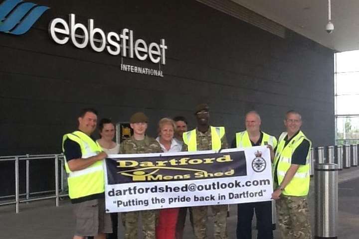 The Dartford Men's Shed organisation planted poppy seeds at Ebbsfleet Station so they will flower in August to mark the 100th anniversary of the breakout of the First World War.