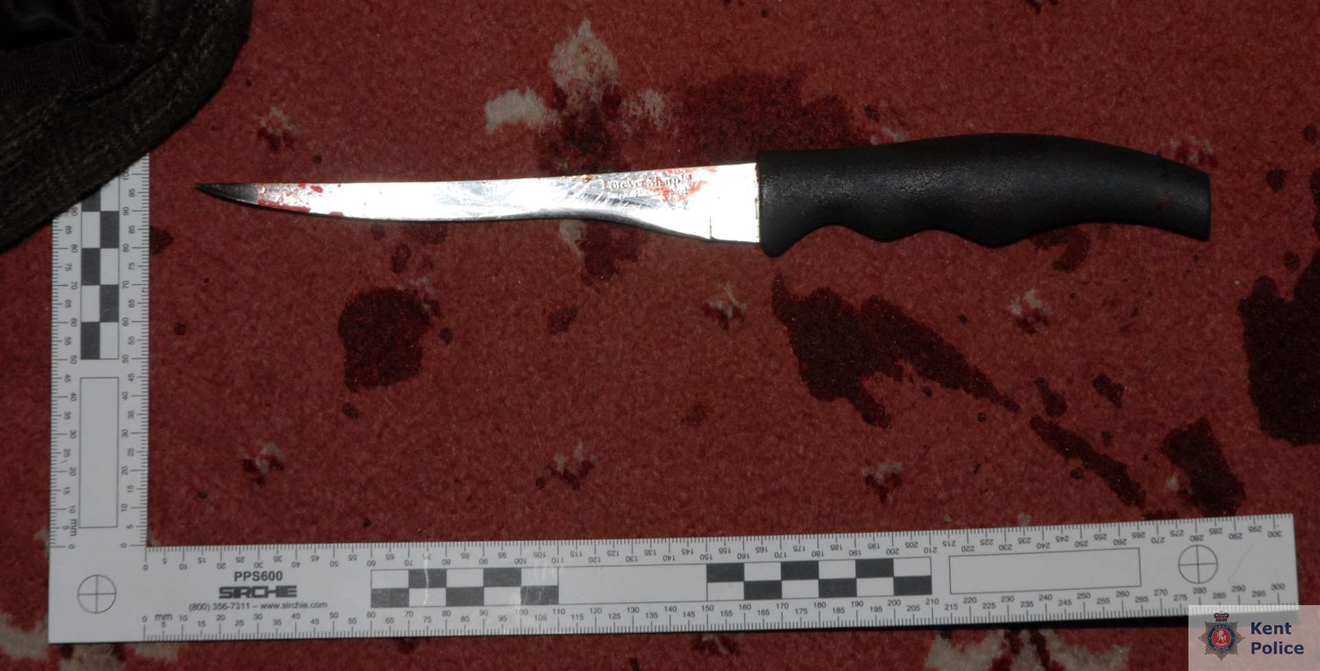 The knife used in the attack. Picture: Kent Police. (1278674)