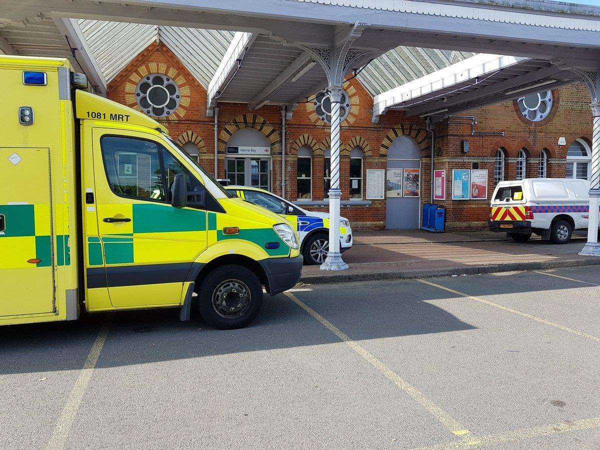 Emergency services at Herne Bay station. Picture: BTP Kent. (2336549)