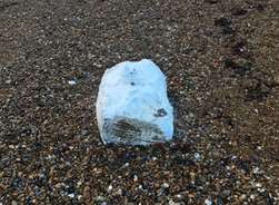 The waxy deposit washed up on Sandwich Bay. Picture: Dover District Council