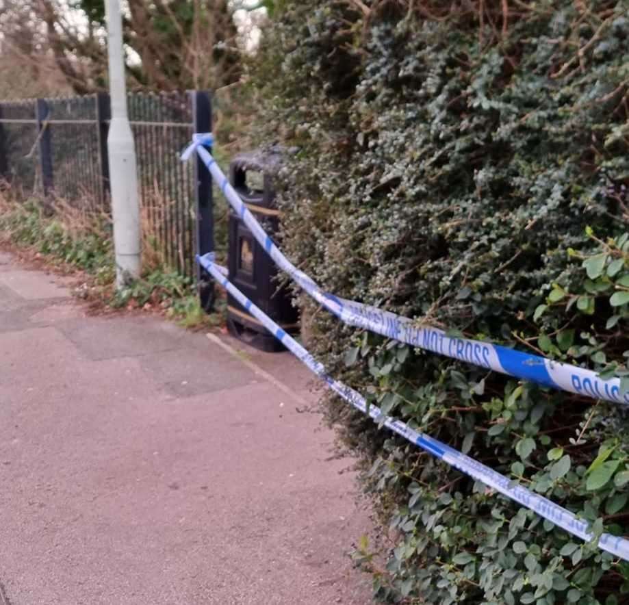 Police have cordoned off the path in Canterbury. Picture: Dan Giff