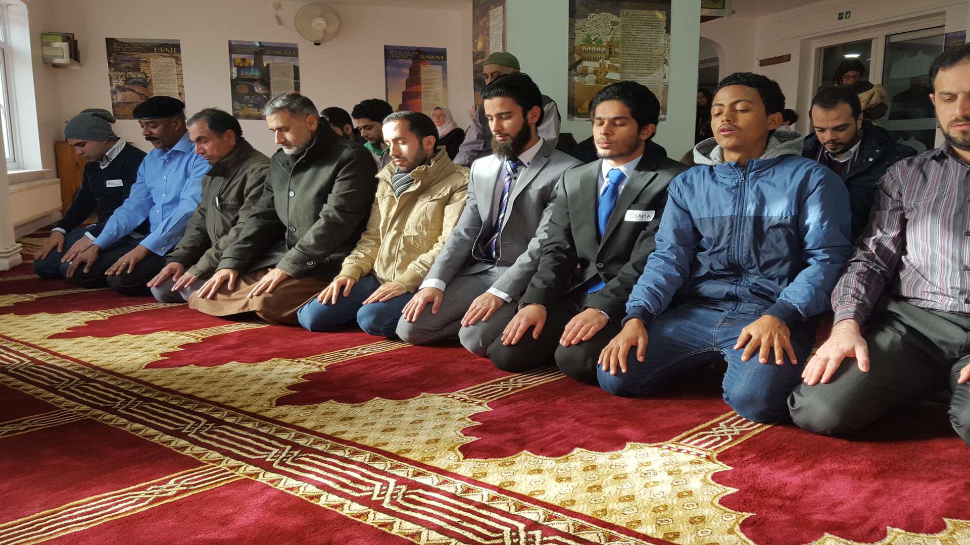 Prayers at the Canterbury Muslim Cultural Centre
