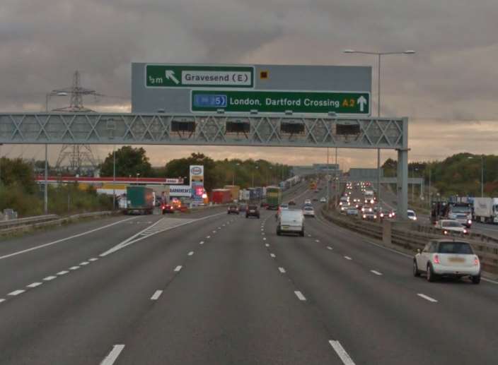 The crash happened just before Cobham Services. Pic: Google Maps