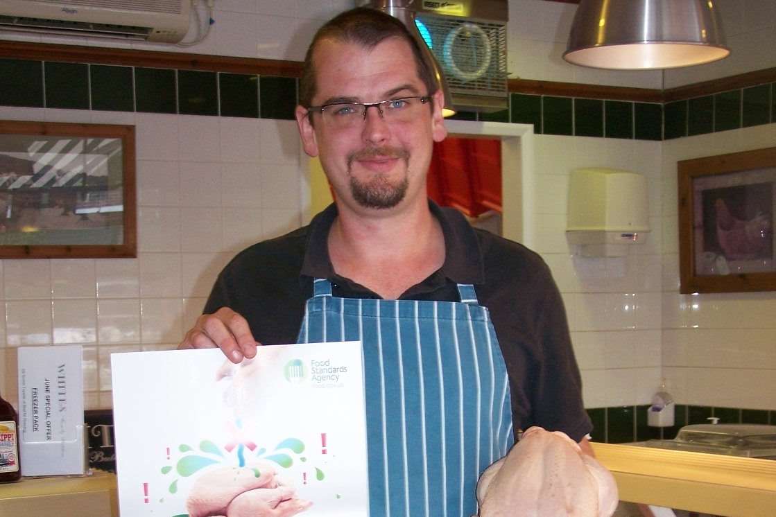 Ben Stoneley of Whites Family Butchers in Tonbridge helps promote this year’s food safety messages to customers