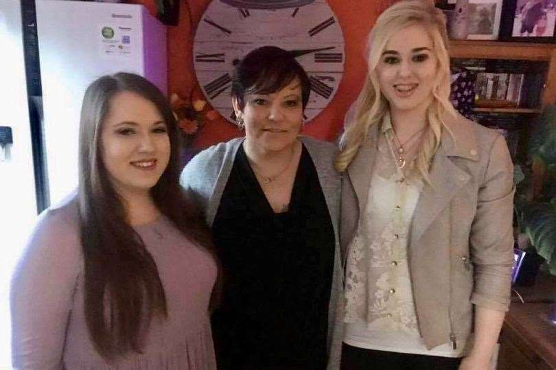 Sittingbourne mum Amanda Johnson with her daughters Shannon, left, and Chloe