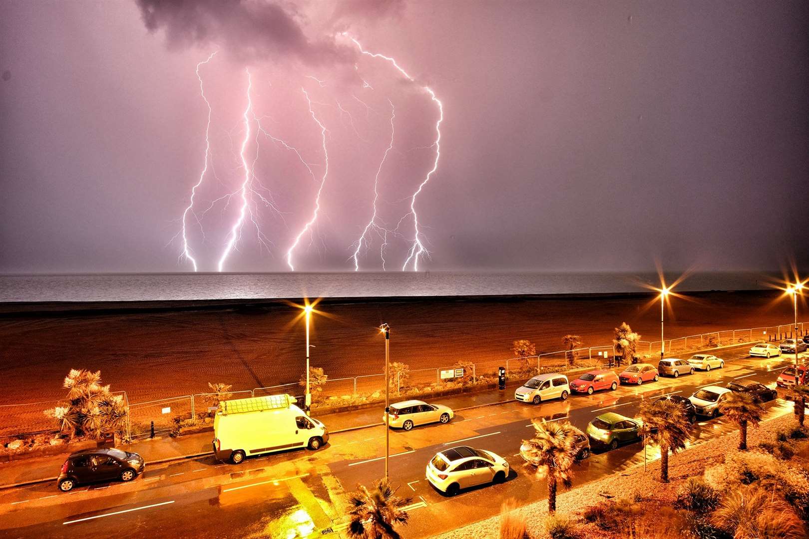Dan Desborough captured this dramatic shot of lightning out to sea off Folkestone