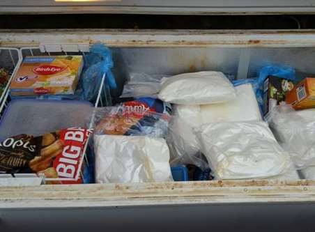Police found amphetamine hidden in a freezer in the garden. Picture: Kent Police