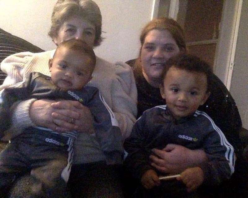 Donna Birch with her mother Gail and sons Isaac and Rio