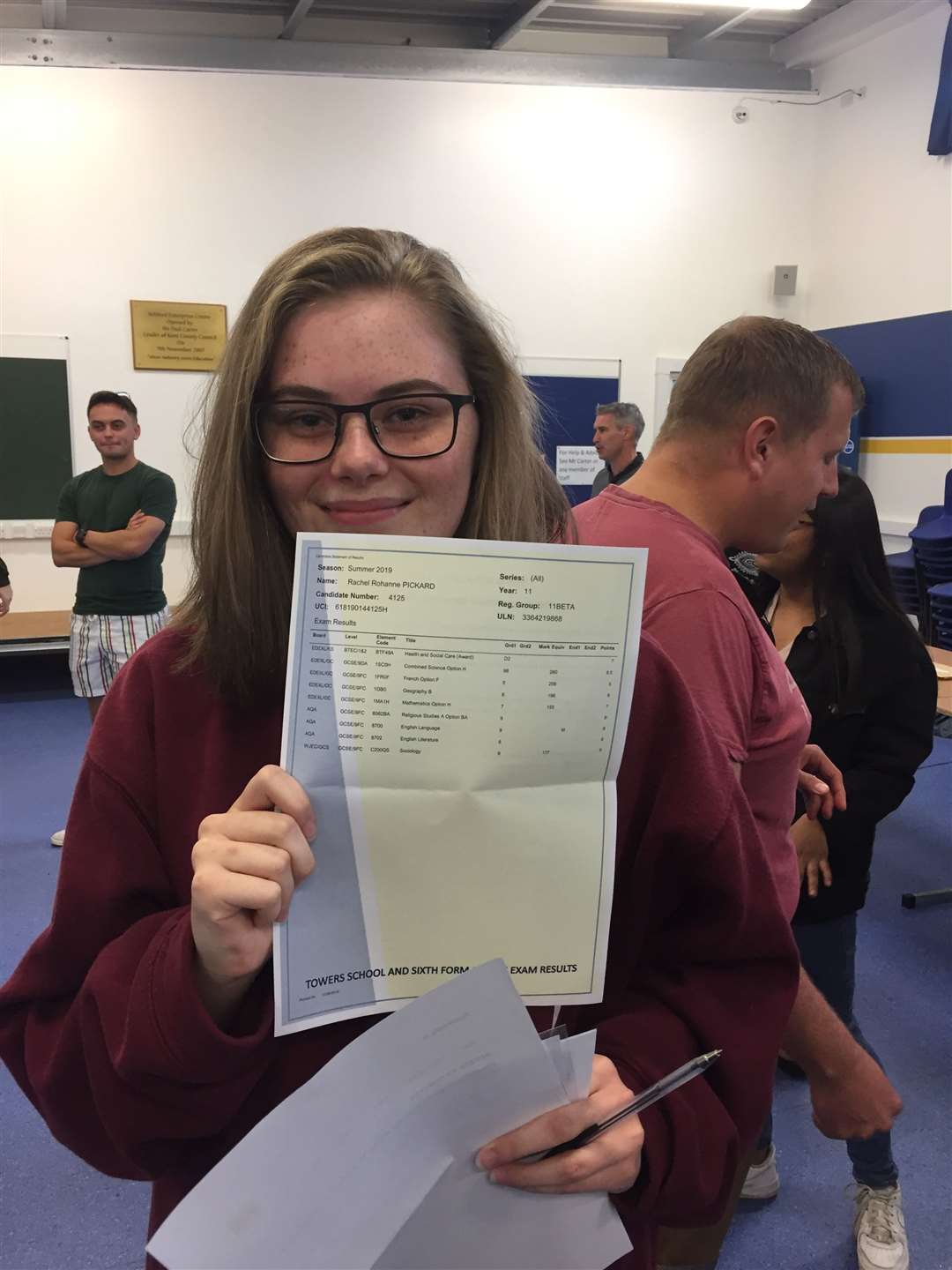 Rachel Pickard got two 8's and three 9's among her fantastic results (15606791)