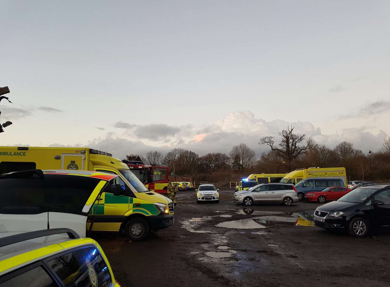 Emergency services outside the golf club. Picture: @SECAmbHart