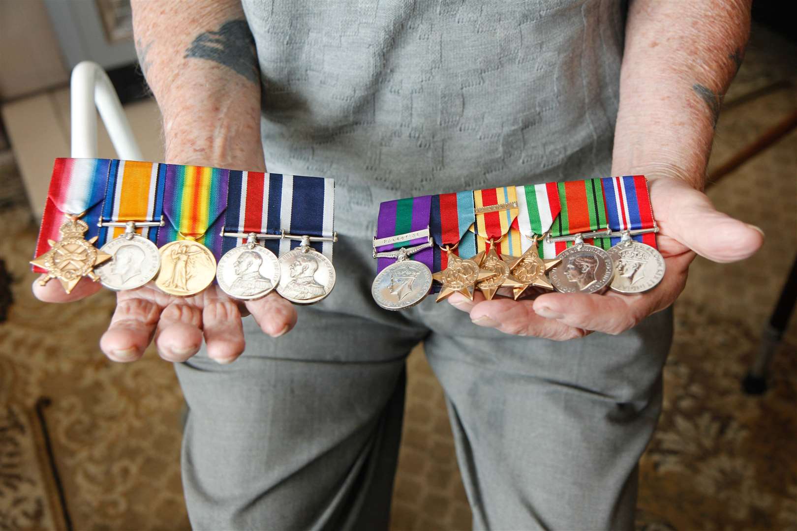 The medals that were stolen from Leslie Stelfox's home in Milton Regis