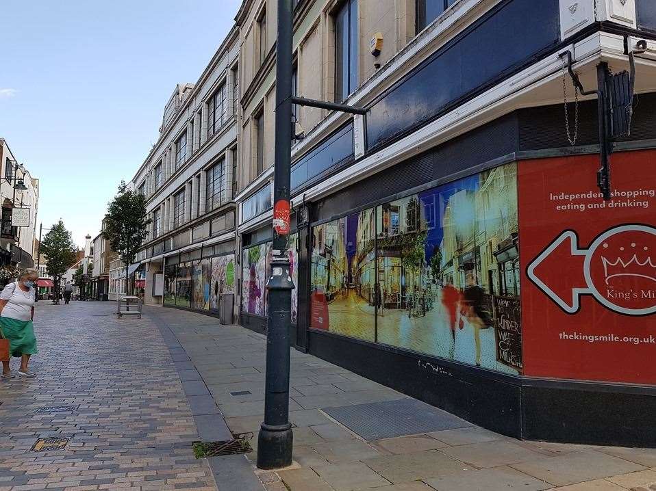 Catman's new piece is daubed on the former Debenhams store in Canterbury's Guildhall Street