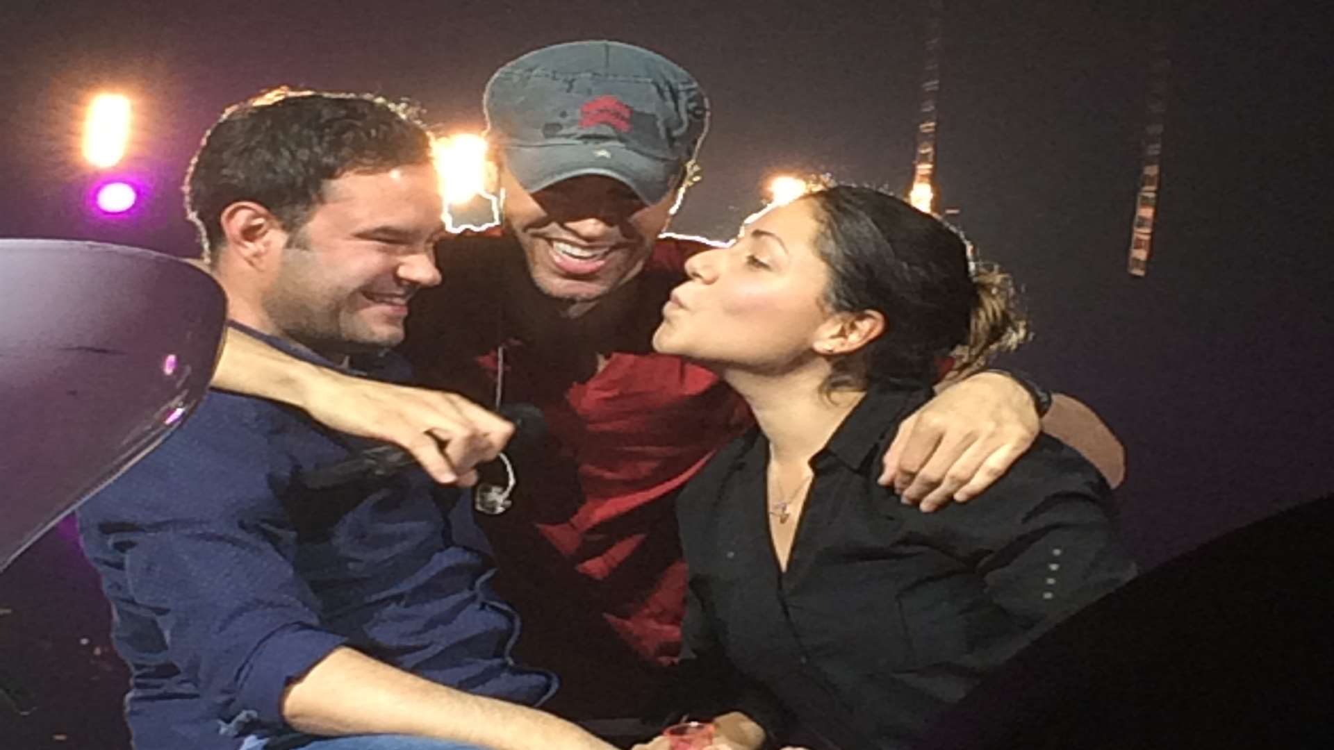 Ben Hatcher and Maria Calderon celebrate their marriage proposal with singer Enrique Inglesias