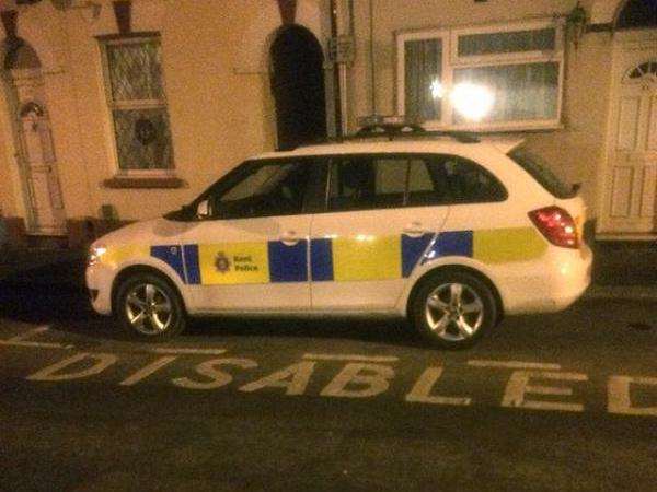 This police car was snapped parked in a disabled bay in Strood