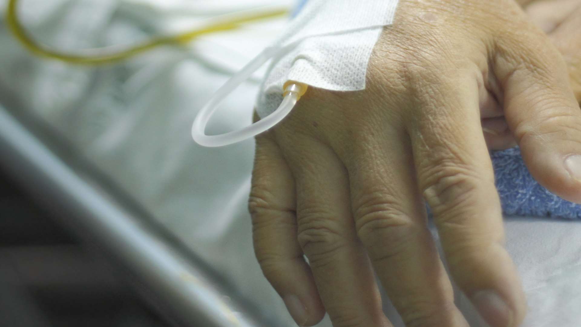 A patient receives care in hospital. Stock picture