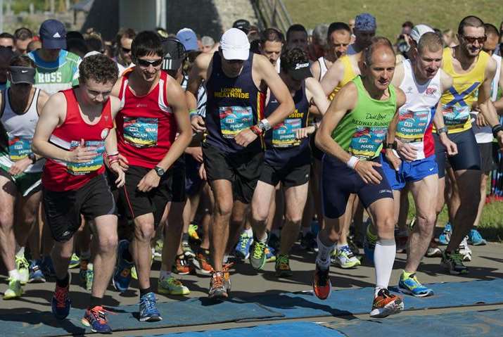 This year's Kent Roadrunner Marathon gets under way at Gravesend Cyclopark Picture: Andy Payton