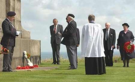 The wreath-laying ceremony at St Margaret's. Picture: TERRY SCOTT