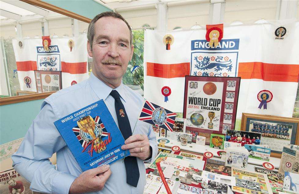 Stewart Kitching with his 1966 World Cup memorabilia