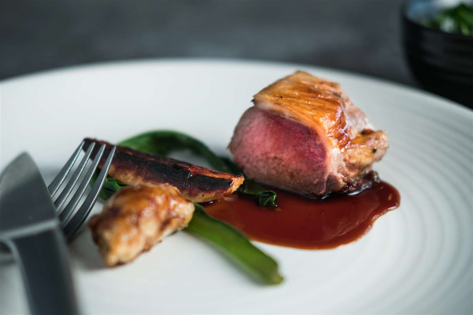 Lamb and roasted roots from the Small Holding. Picture: SWNS