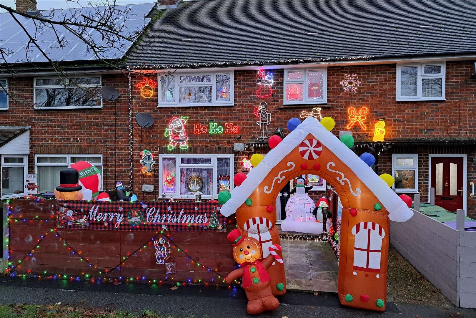 A number of festive decorations in Canada Close, Folkestone. Picture: Jade Fido