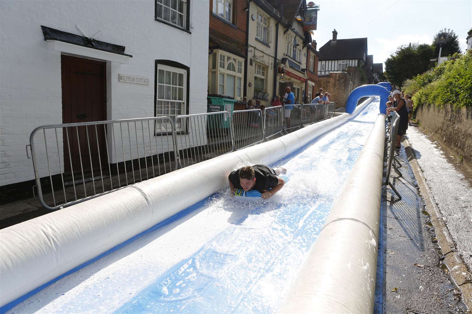 Sutton Valence's Super Slide Saturday, organised by the Queens Head Oddfellows Fund. Picture: Andy Jones