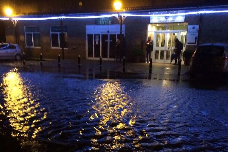 Flooded car park in Swanley. Picture: Lindsey Tierney