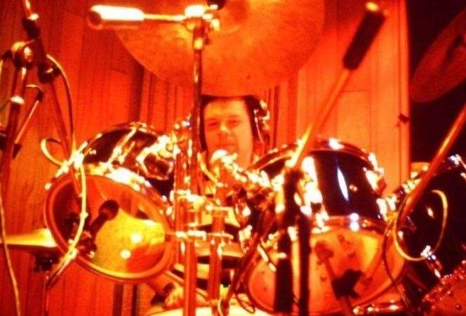 Andrew 'Yogi' Morgan on the drums