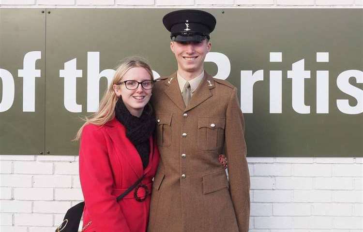 Danielle and Keane on the day he passed out of Basic Training in Pirbright. Picture: Danielle Smirthwaite