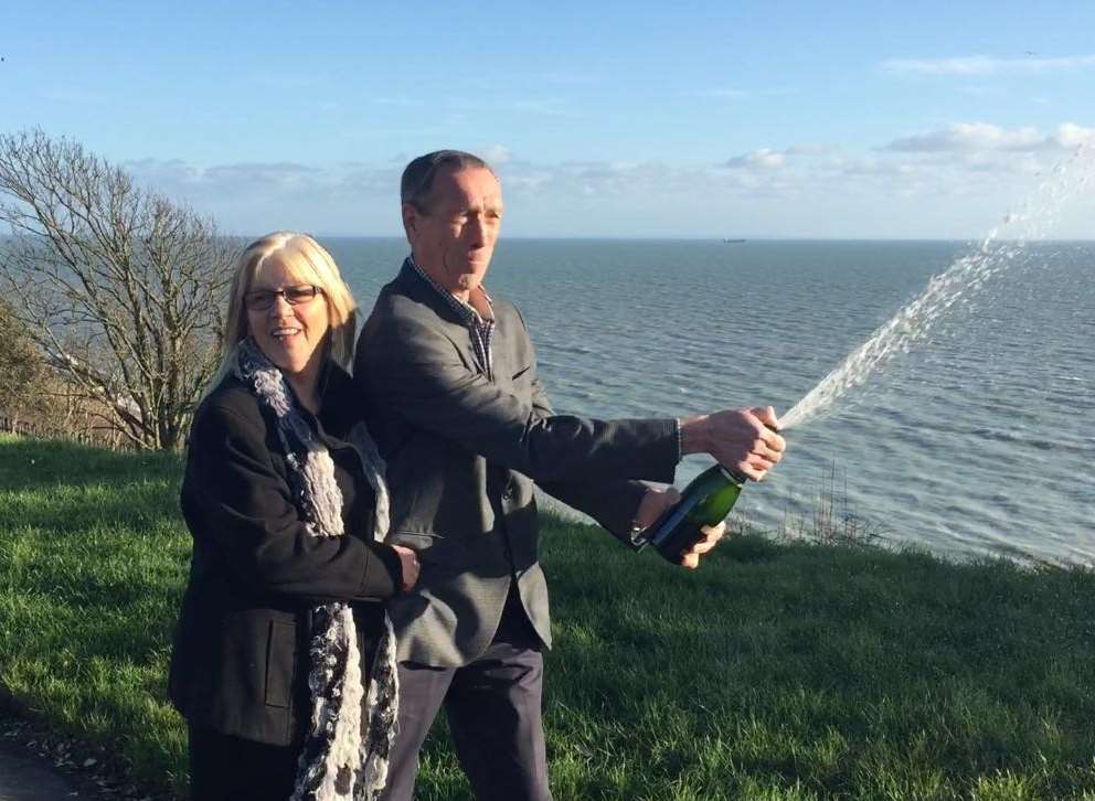 Marjorie and Alan Tyrie celebrate their £1m Lotto win.