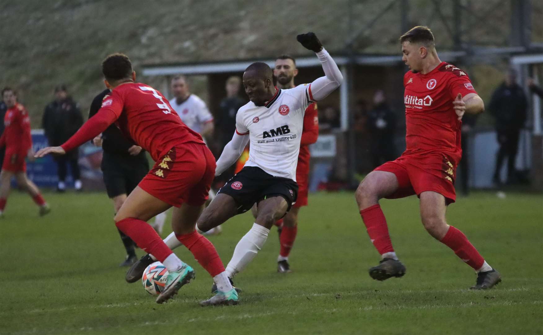 Action between Chatham Town and Whitehawk last weekend Picture: Max English @max_ePhotos