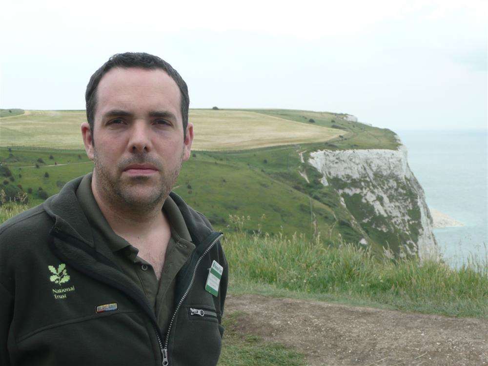 Gareth Wiltshire from the National Trust at the White Cliffs of Dover