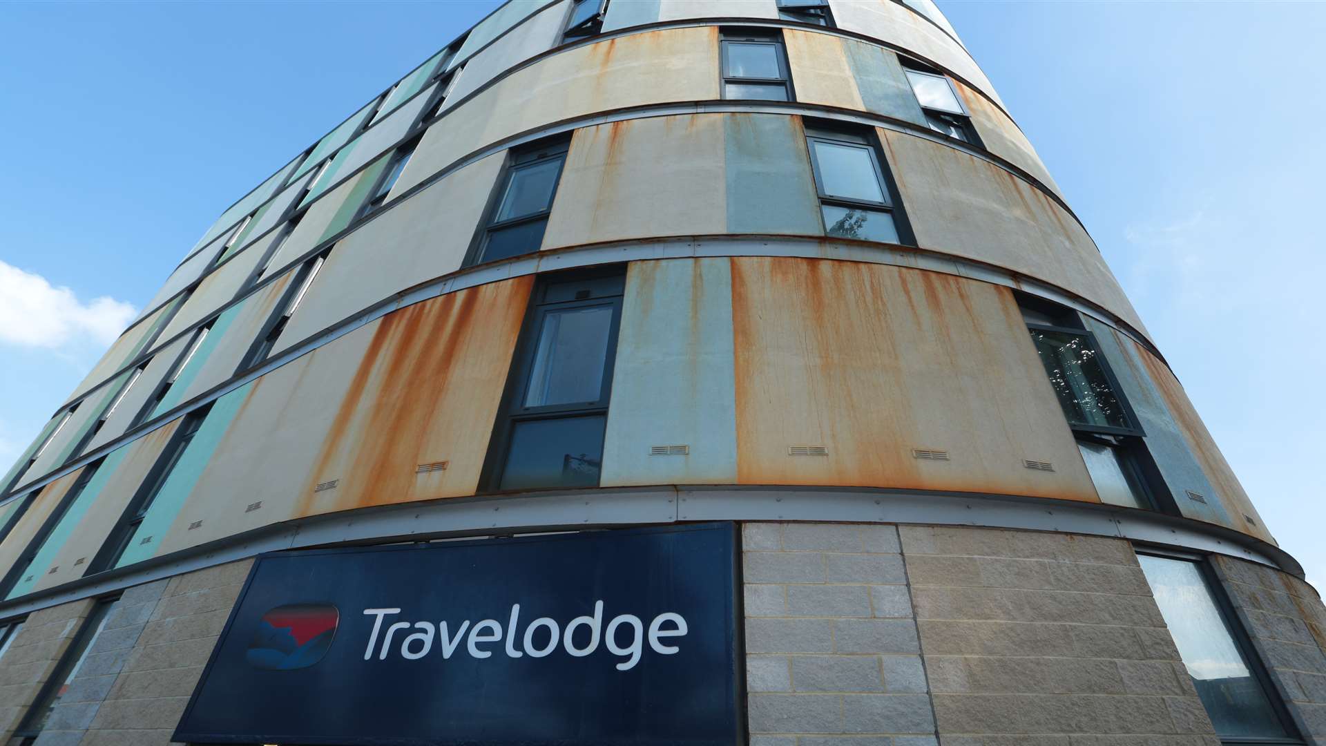 The Travelodge in Maidstone and its offending rust stains