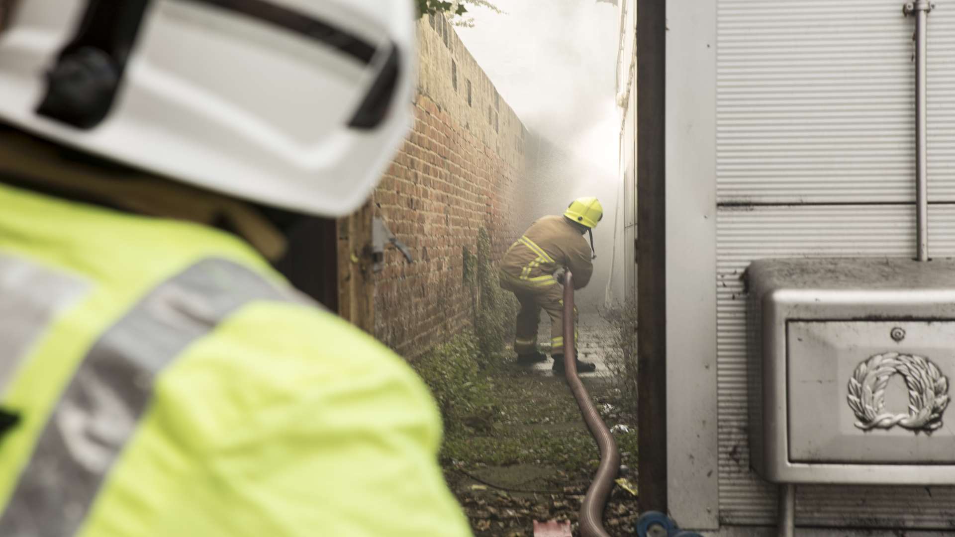 Crews discovered a pile of burning rubbish behind Tesco express. Picture: Kent Fire and Rescue Service