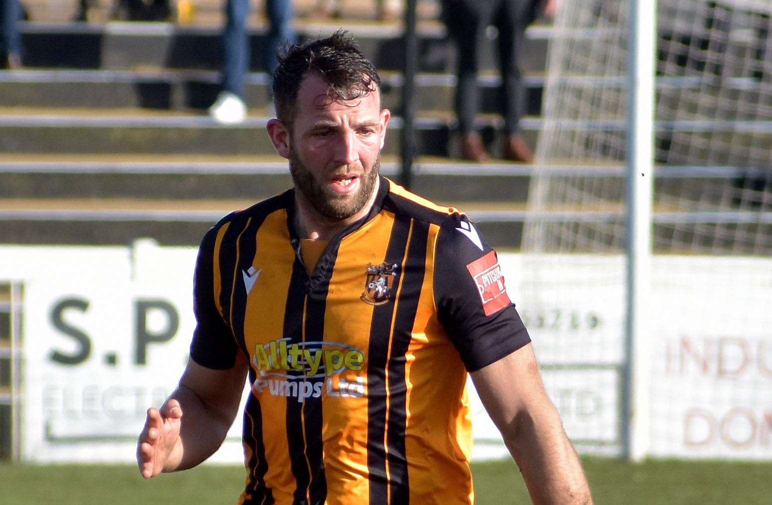 Josh Vincent - in action for Folkestone - has signed for Faversham Town. Picture; Randolph File