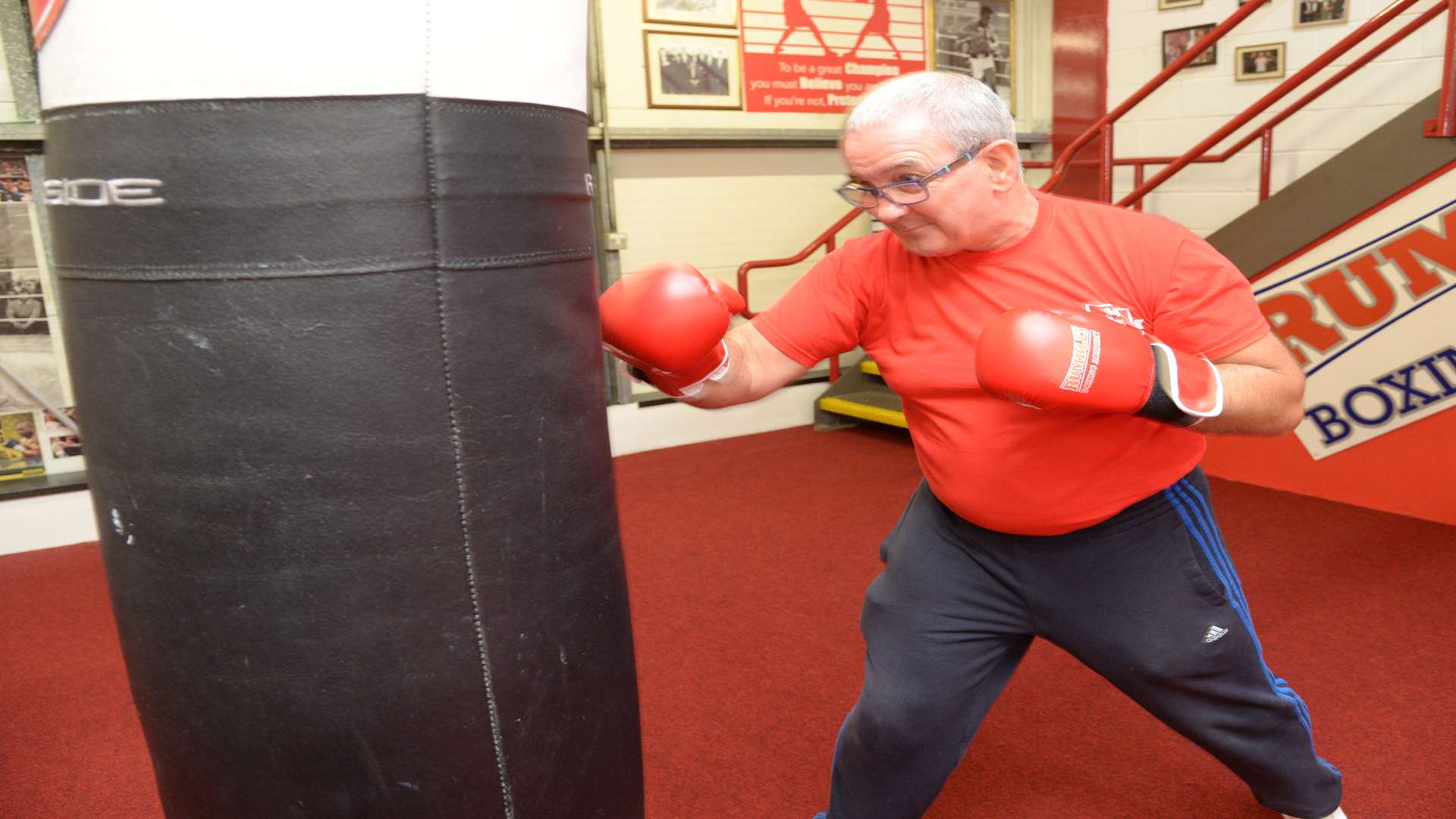 Charlie Rumble at the reopened Rumbles Boxing Academy