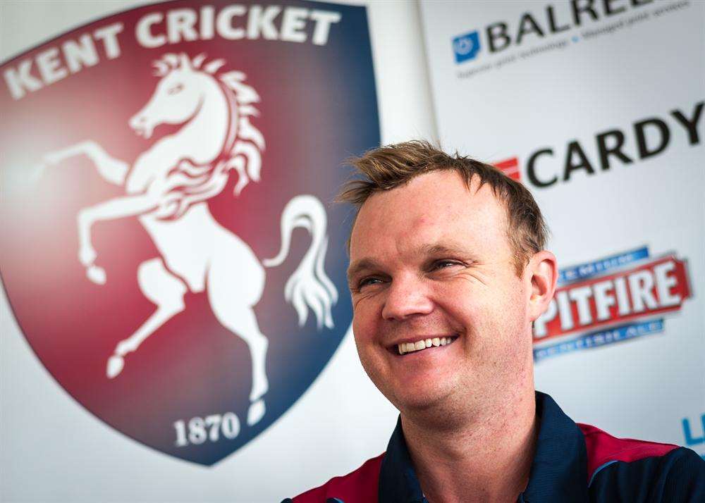 Doug Bollinger was all smiles after signing for Kent Picture: Fiona Stapley-Harding